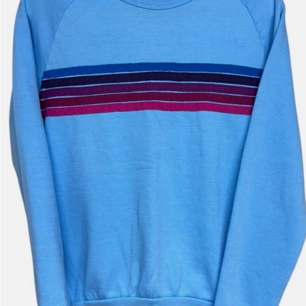 Aviator Nation Blue and Purple Striped Sweatshirt